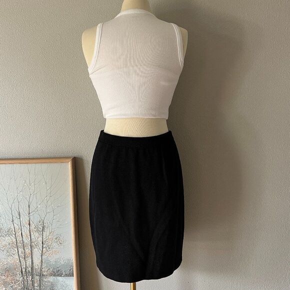 St John Basics black label santana knit knee length skirt size 6 wool blend - Picture 7 of 9